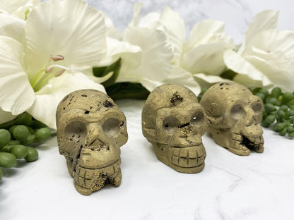 Gold Aura Druzy Crystal Skull