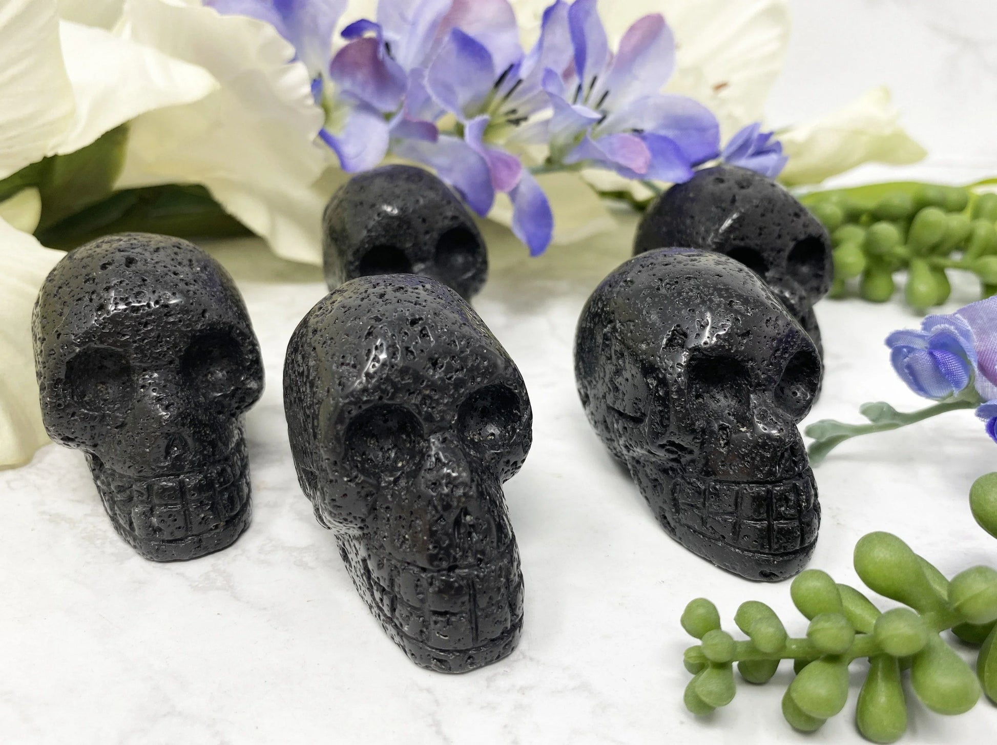 Black Lava stone skull crystal from Contempo Crystals
