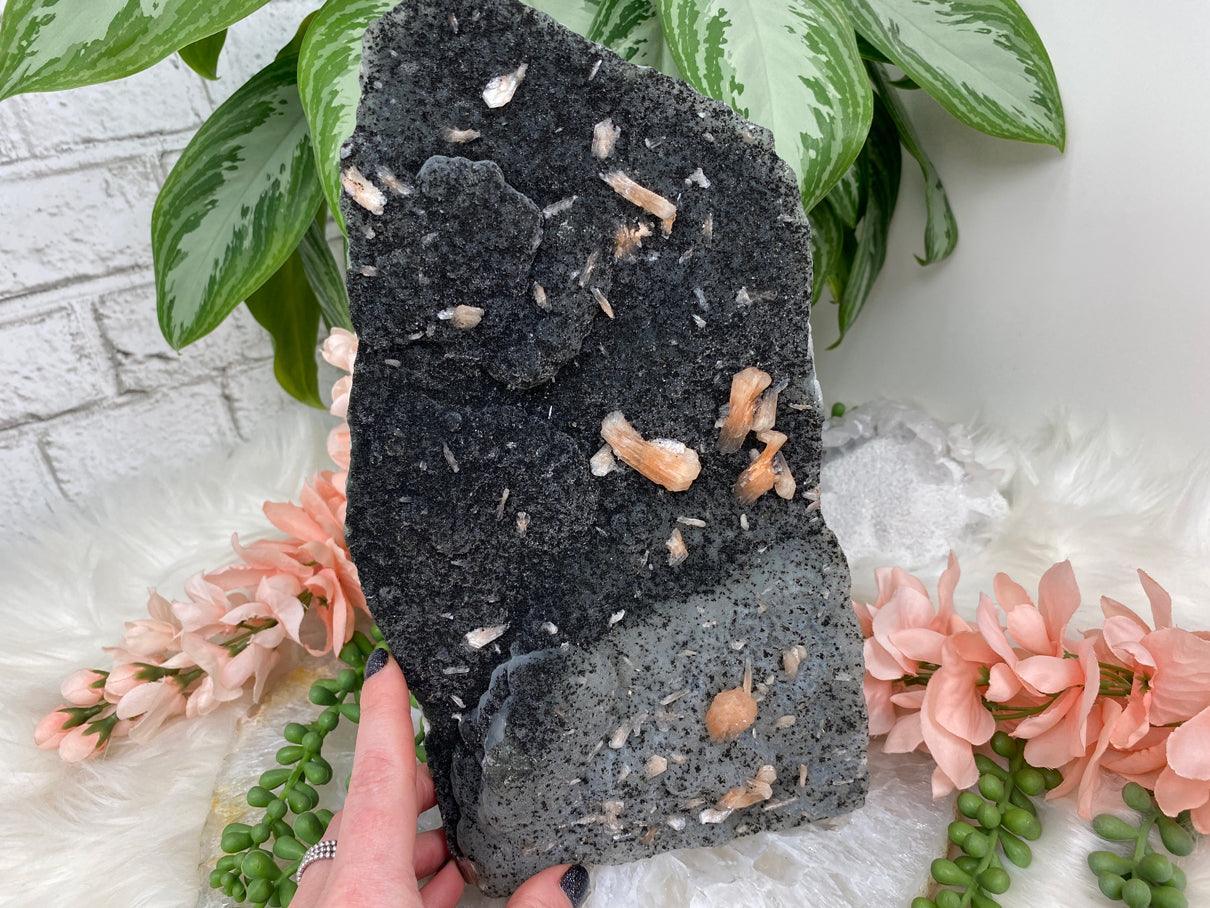 Large-Gray-Black-Chalcedony-Stillbite-Cluster