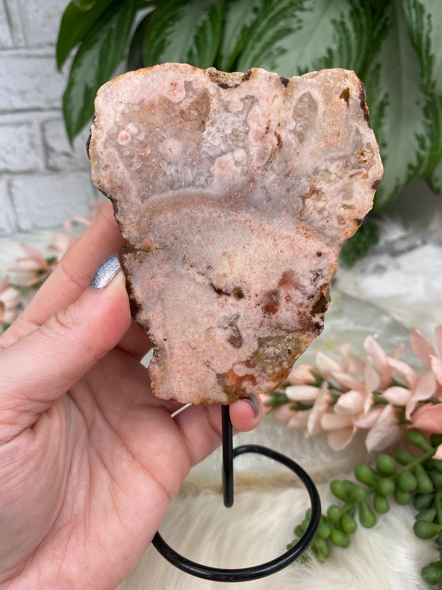 Light-Pink-Amethyst-on-Black-Stand