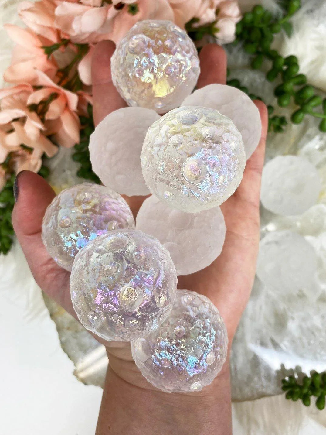 Milky-Aura-Quartz-Crystal-Sphere-Carved-Like-Moon-Surface