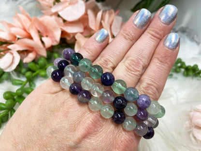 Natural rainbow fluorite colorful bracelets