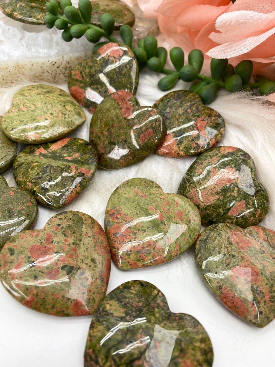 Orange-Green-Unakite-Jasper-Crystal-Heart-from-Peru