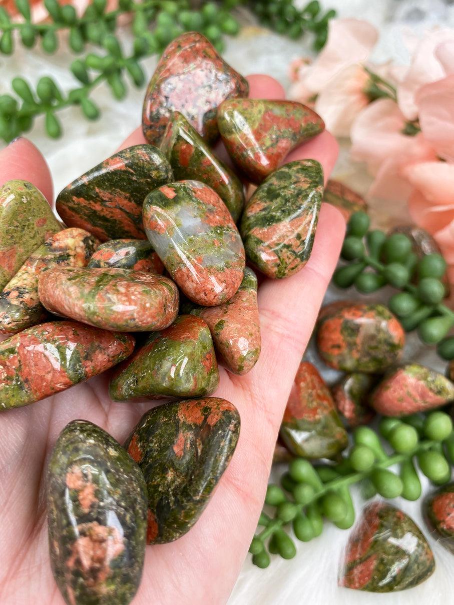 Tumbled-Orange-Green-Unakite-Jasper-Stone