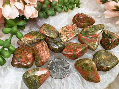 Orange-Green-Unakite-Jasper-stone-Tumble