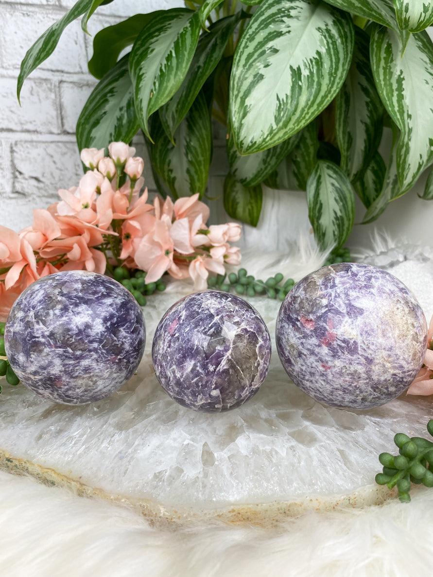 Pastel-Lepidolite-spheres-Pink-Tourmaline