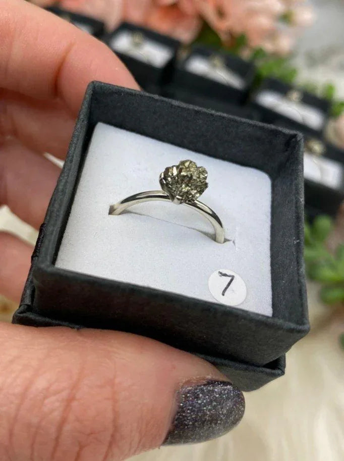  Gold Pyrite Sterling Silver Rings  for sale 