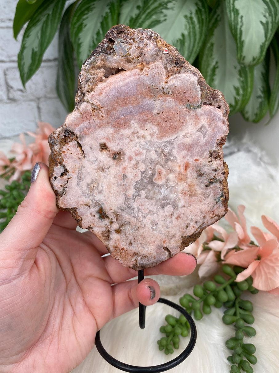 Pink-Amethyst-Piece-on-Black-Stand