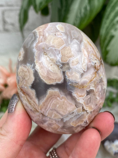     Pink-Blue-Flower-Agate-Stone