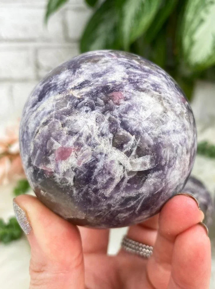 Pink-Tourmaline-Spot-in-Lepidolite-Sphere