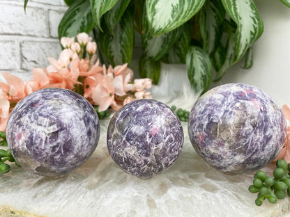 Pink-in-Lepidolite-Spheres