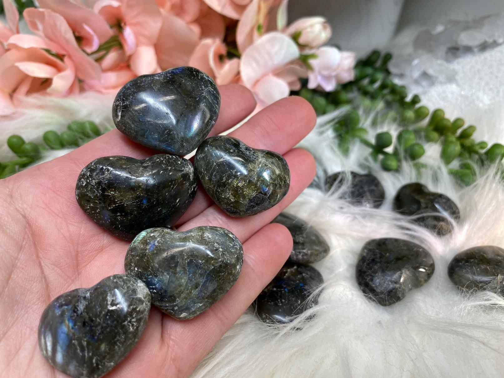 Polished labradorite pocket stones