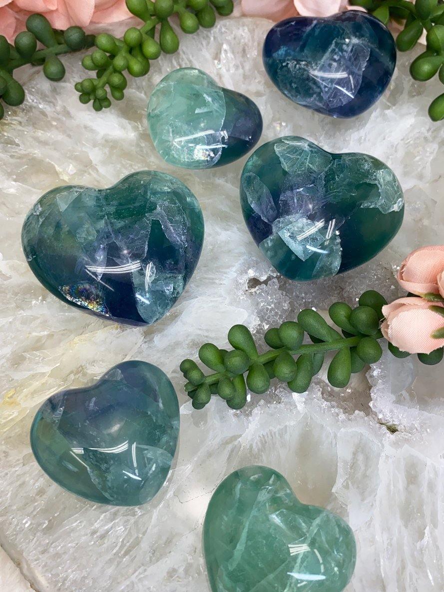 Vibrant-Blue-Green-Polished-Mexico-Fluorite-Crystal-Hearts