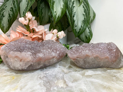 Polished-Pink-Edge-Quartz-Crystal-Cluster