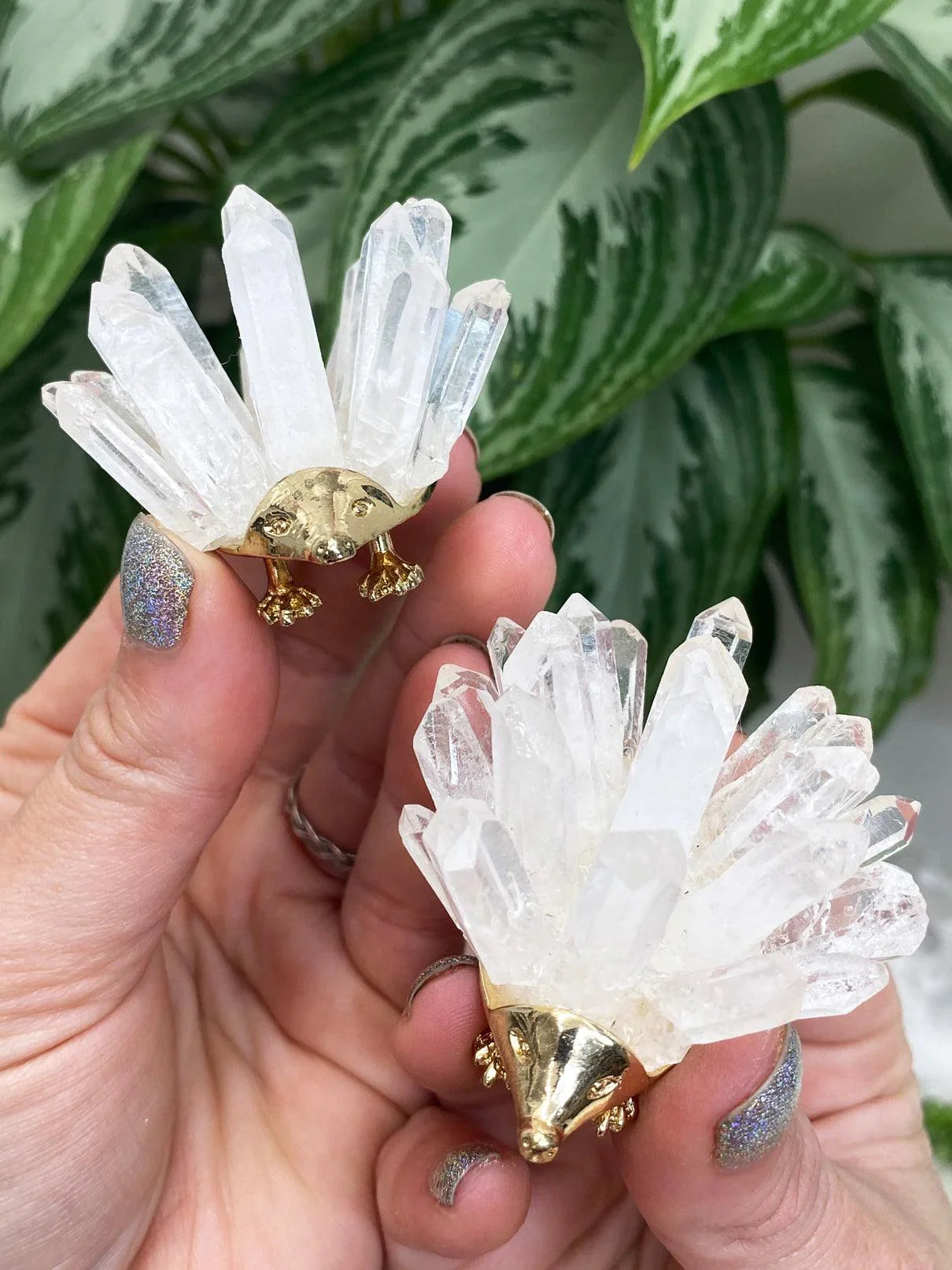   Quartz-Crystal-Point-Hedgehog-Crystal-Cluster-Gold-Decor