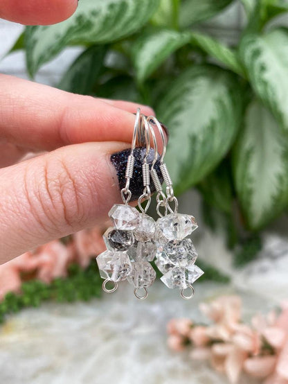 Quartz-Diamond-Sterling-Silver-Earrings