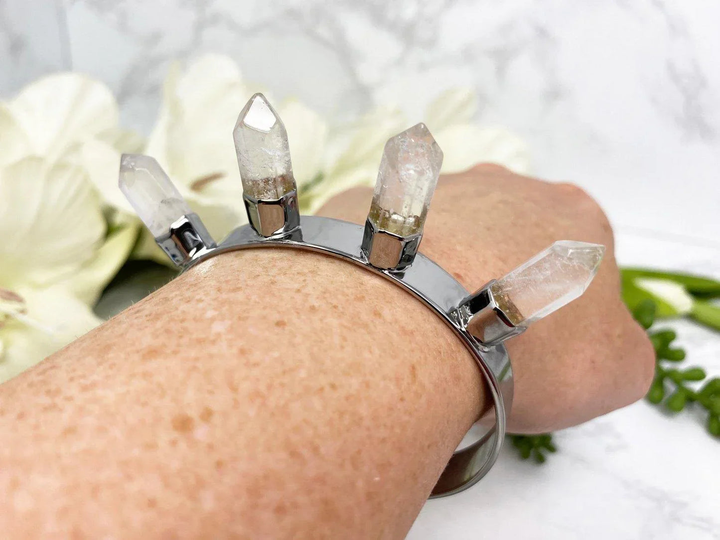 Natural-Crystal-Quartz-Amethyst-Point-Crystal-Cuff-Bracelet-gift