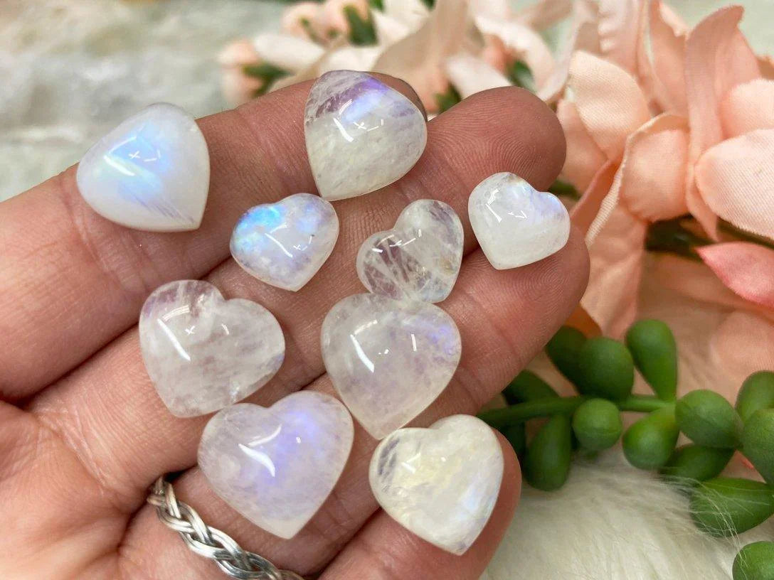 Moonstone Heart Cabochons