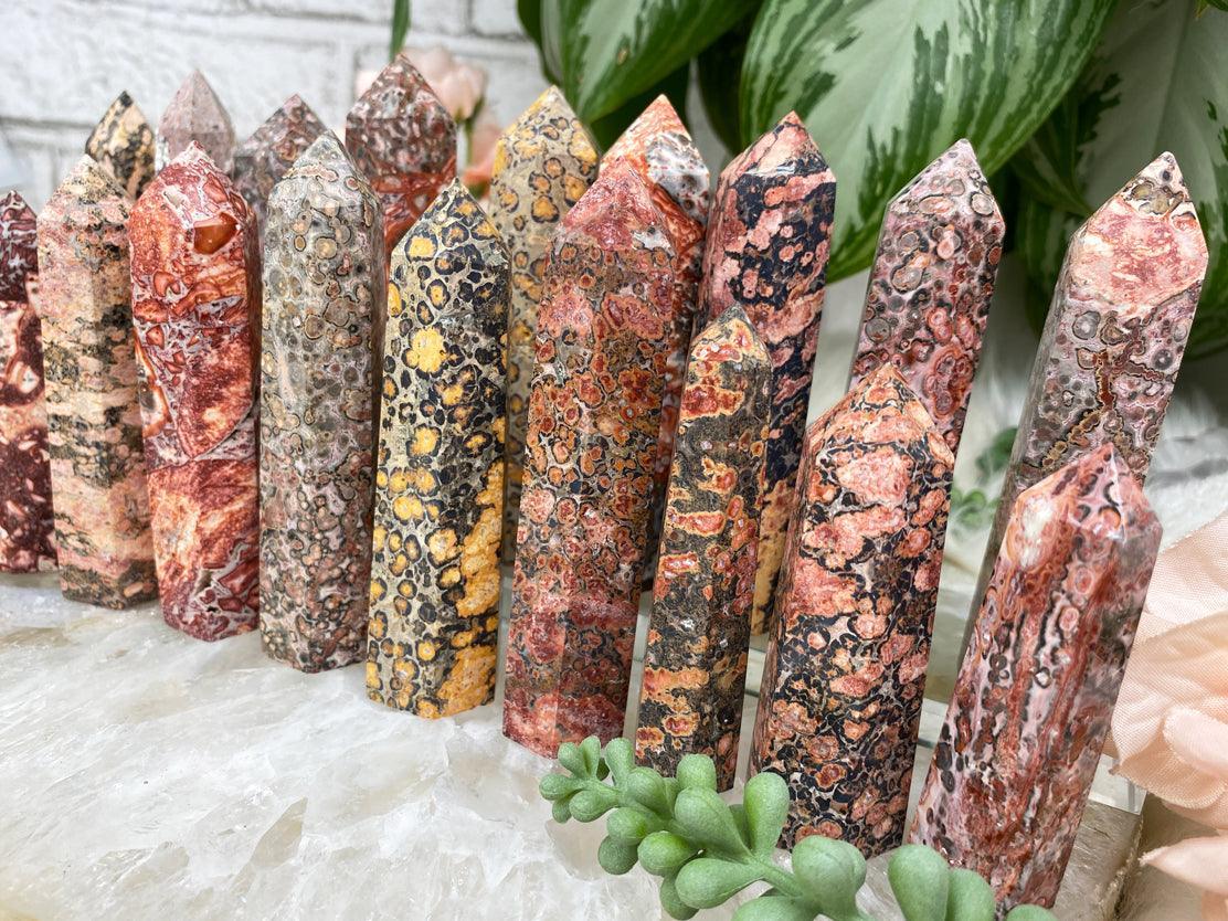 Red-Yellow-Pink-Leopard-Jasper-Points