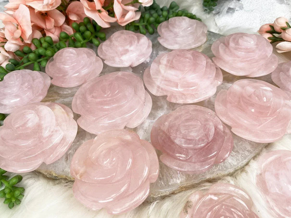 Rose-Quartz-Rose-Carvings