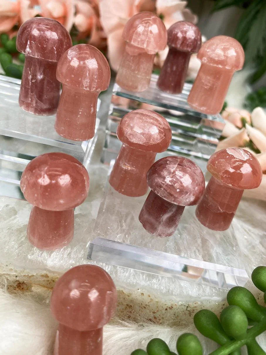 Salmon-Calcite-Mushroom-Crystals