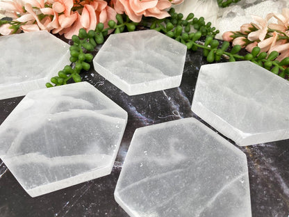 Satin-Spar-Selenite-Hexagon-Plate-for-Sale