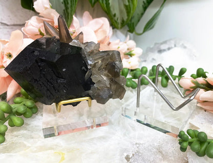 Silver-Gold-Metal-Clear-Acrylic-Mineral-Specimen-Crystal-Display-Stands-for-Sale