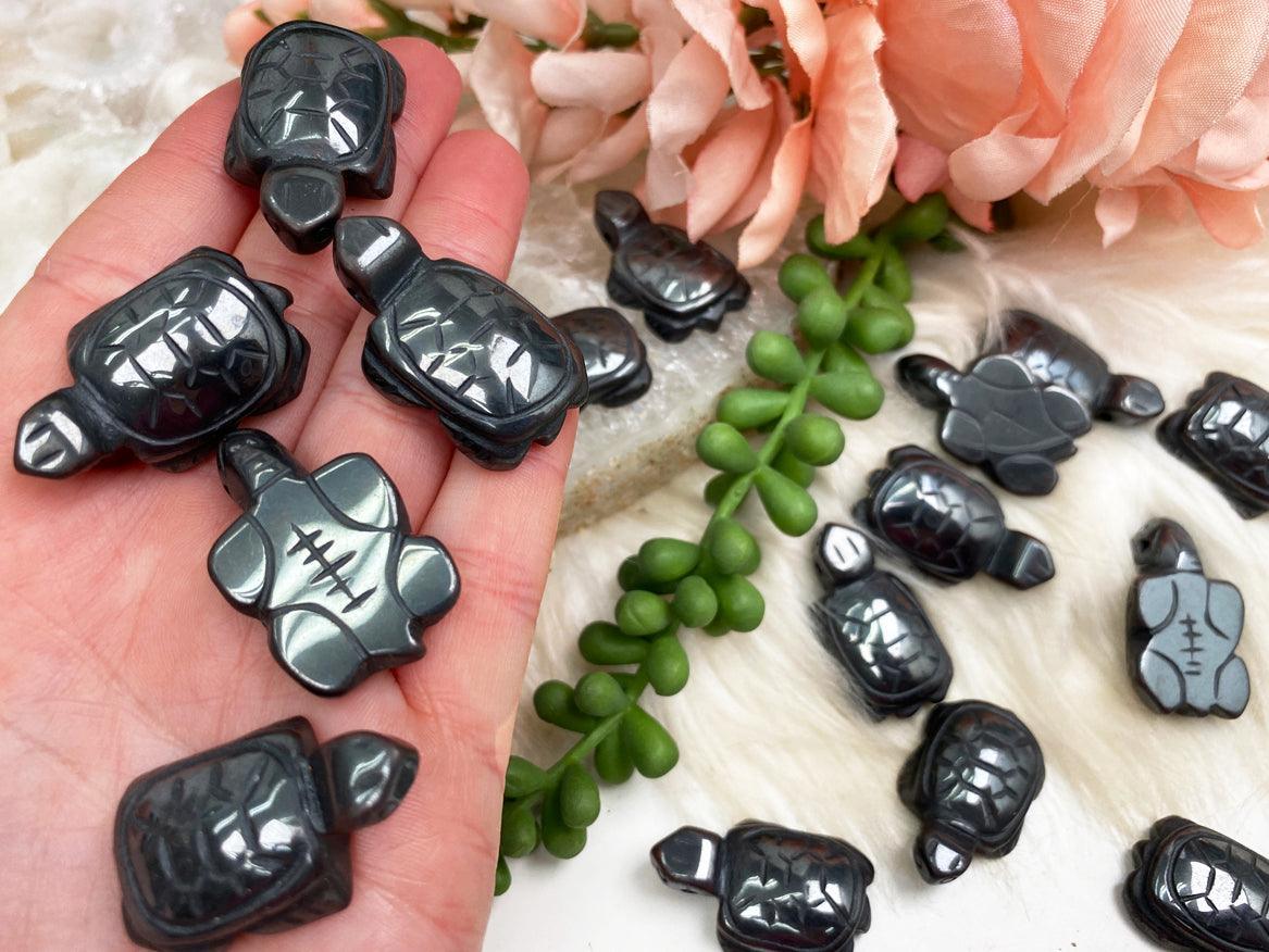 Silver-Hematite-Turtle-Pendant-Crystal