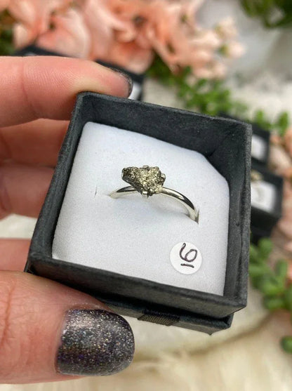 Sterling-Silver-Raw-Pyrite-Crystal-Ring-Size-6