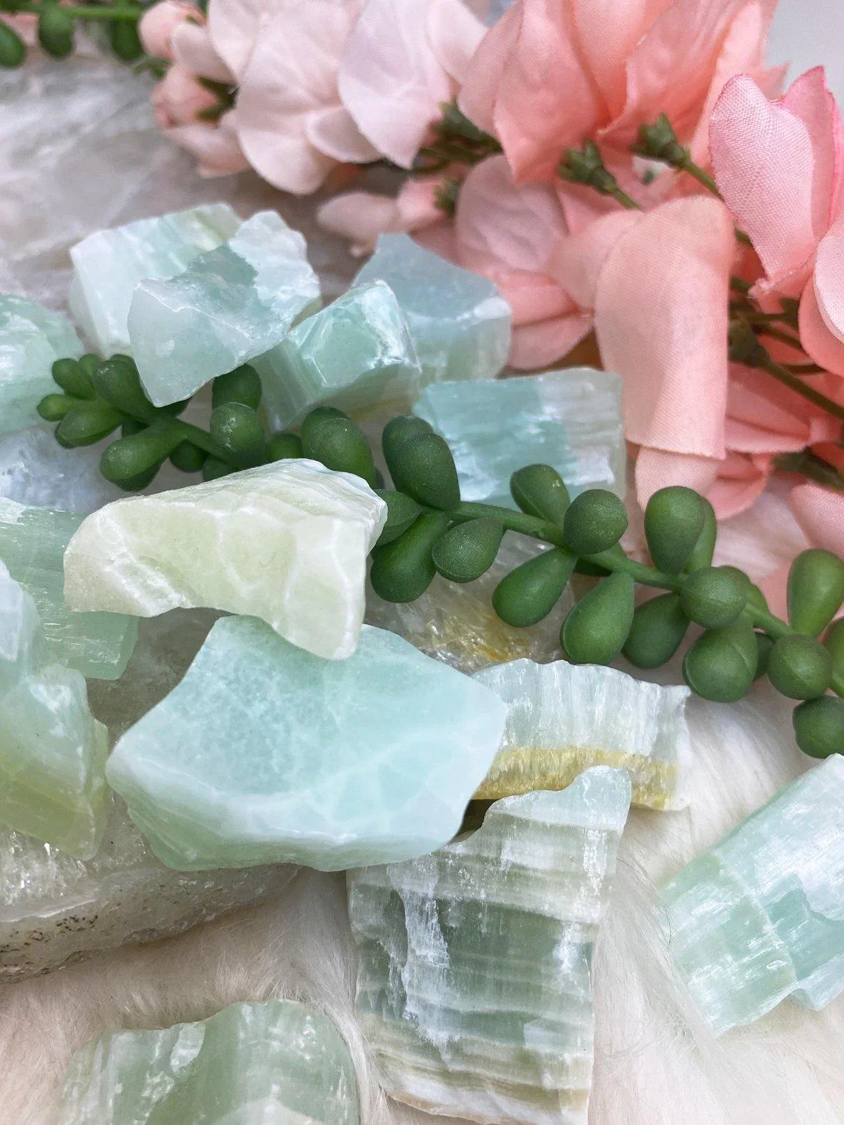    Small-RAw-Pistachio-Calcite-Stone-for-Sale