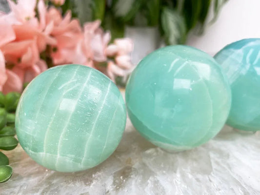Teal Calcite Spheres