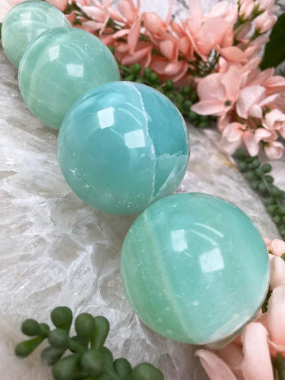 Teal-Calcite-Spheres