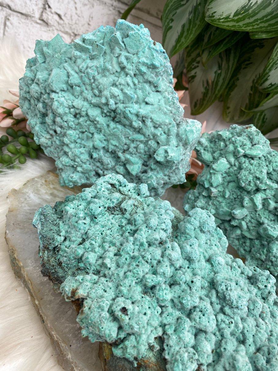 Teal-Kobyashevite-Crystal-Cluster