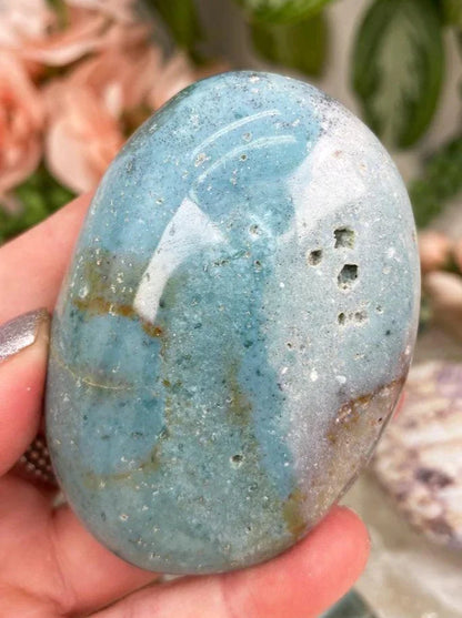 Teal-Ocean-Jasper-Palm-Stone