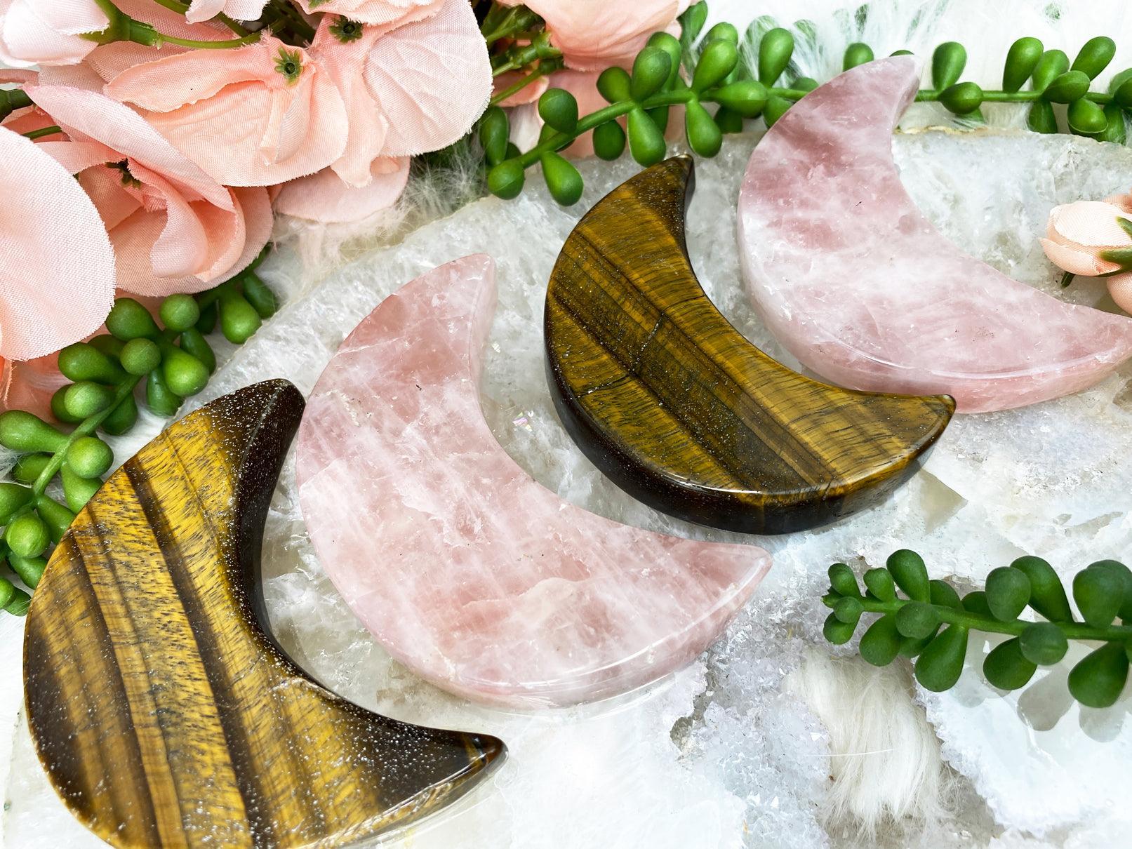 Tiger-Eye-and-Rose-Quartz-Crystal-Moon-Carvings