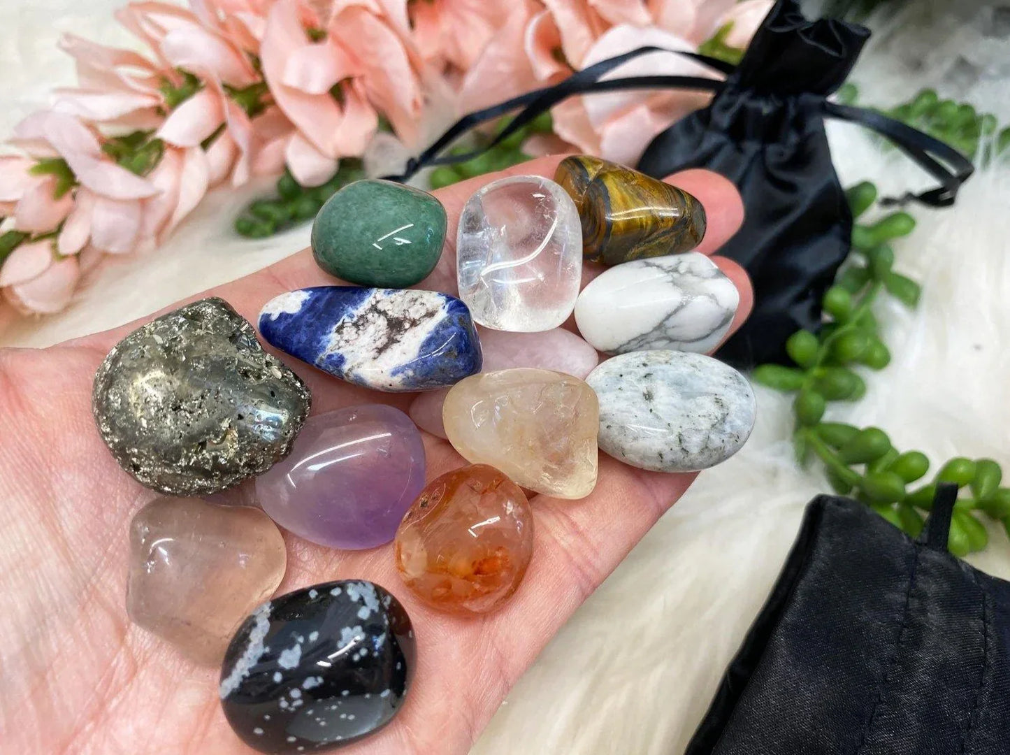 Tumbled Crystal Gift Set Bag for Beginner Crystal Collectors