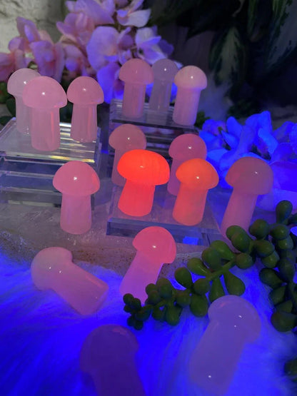 UV-Mangano-Calcite-Mushrooms-Glowing