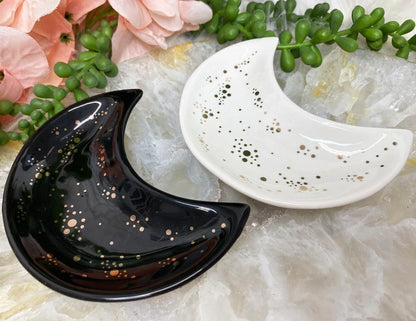 Black-White-Gold-Dot-Crescent-Moon-Jewelry-Dish