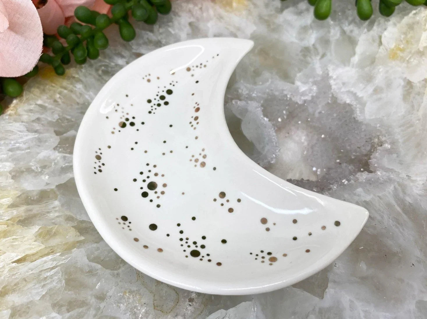 Black-White-Gold-Dot-Crescent-Moon-Jewelry-Dish