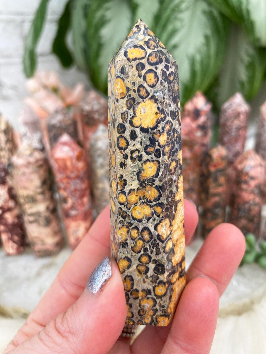 Yellow-Black-Tan-Leopard-Jasper-Point