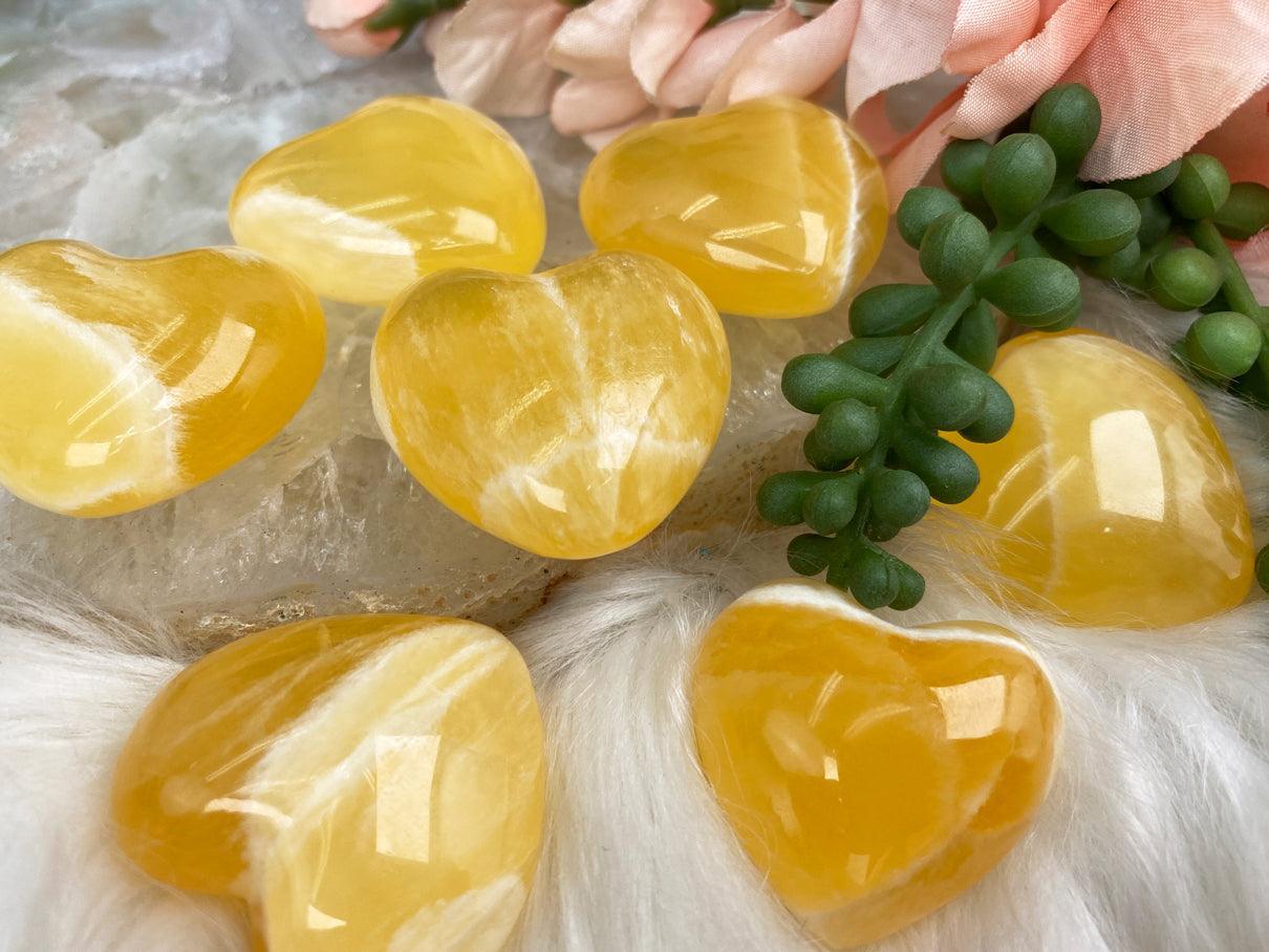 Yellow-Calcite-Hearts