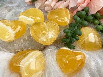 Yellow-Calcite-Hearts