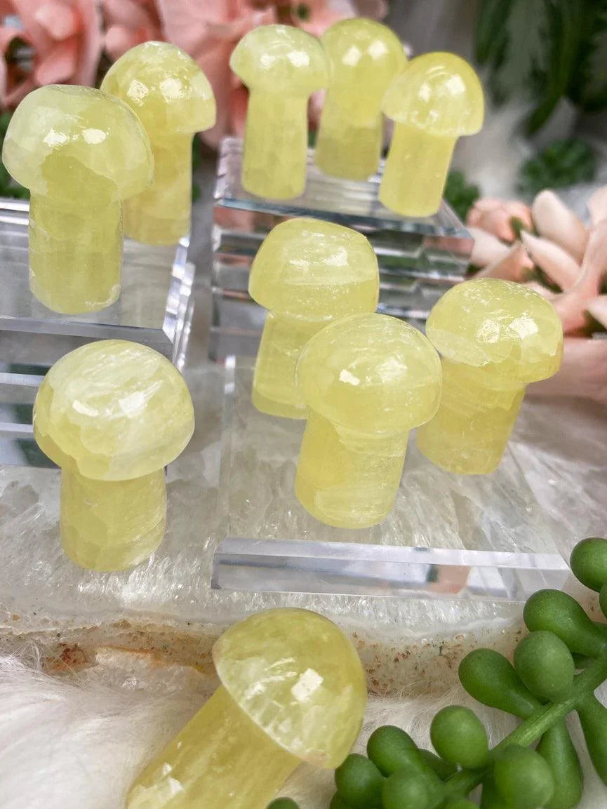 Yellow-Lemon-Calcite-Mushrooms
