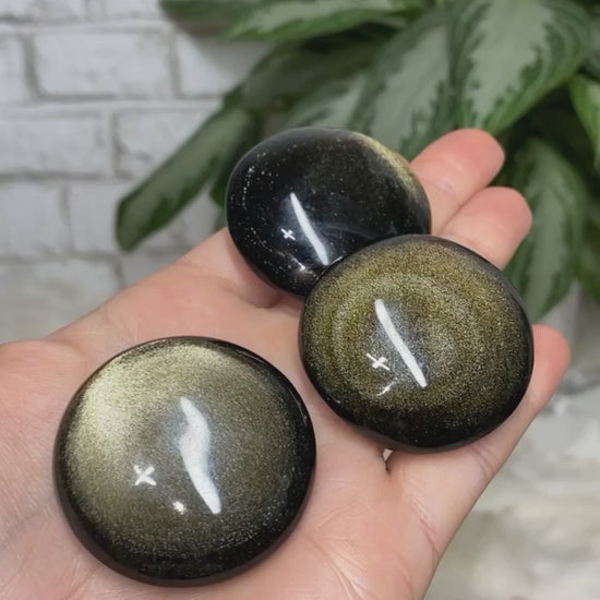 Beautiful and elegant Gold Sheen Obsidian Worry Stones. 