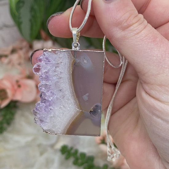 Silver-Plated-Agate-Necklace