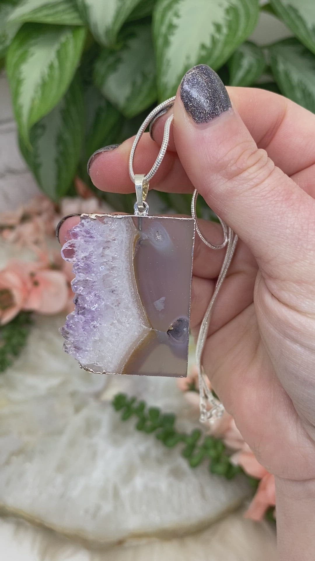 Silver-Plated-Agate-Necklace