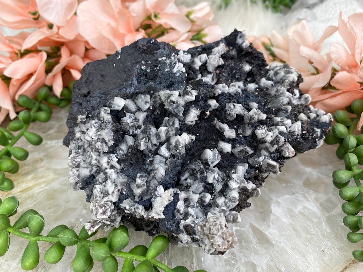 black-white-calcite-cluster