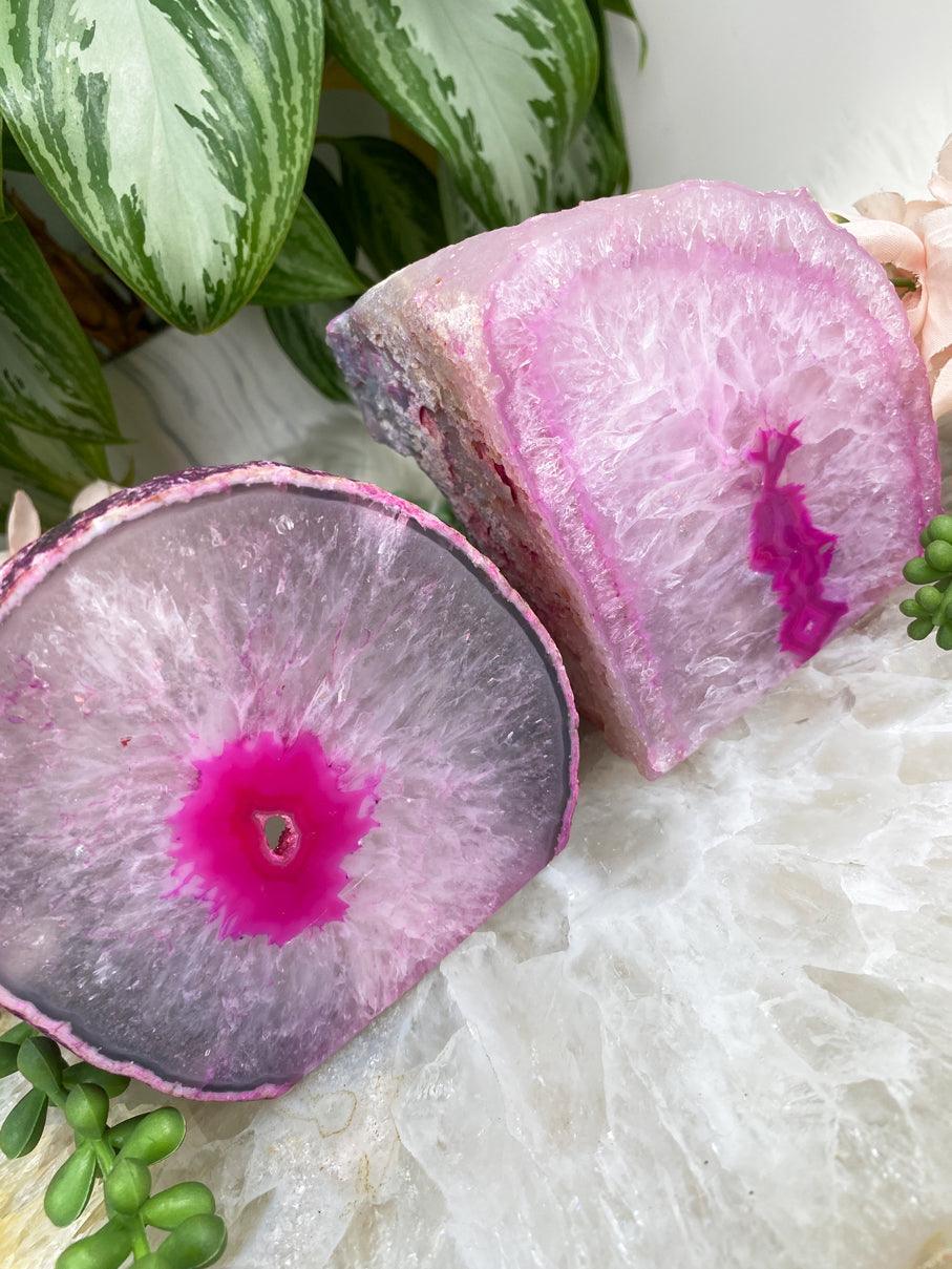 dyed-pink-quartz-geode-tea-light