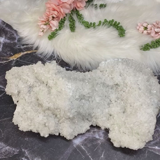 Extra large calcite crystal cluster video