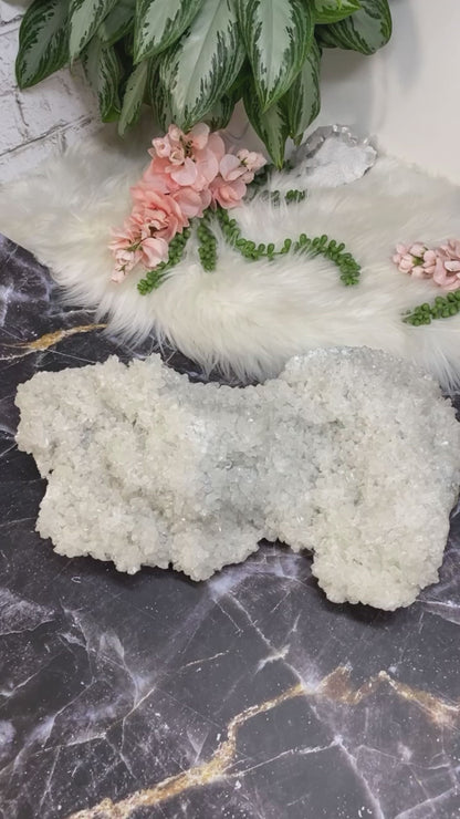 Extra large calcite crystal cluster video